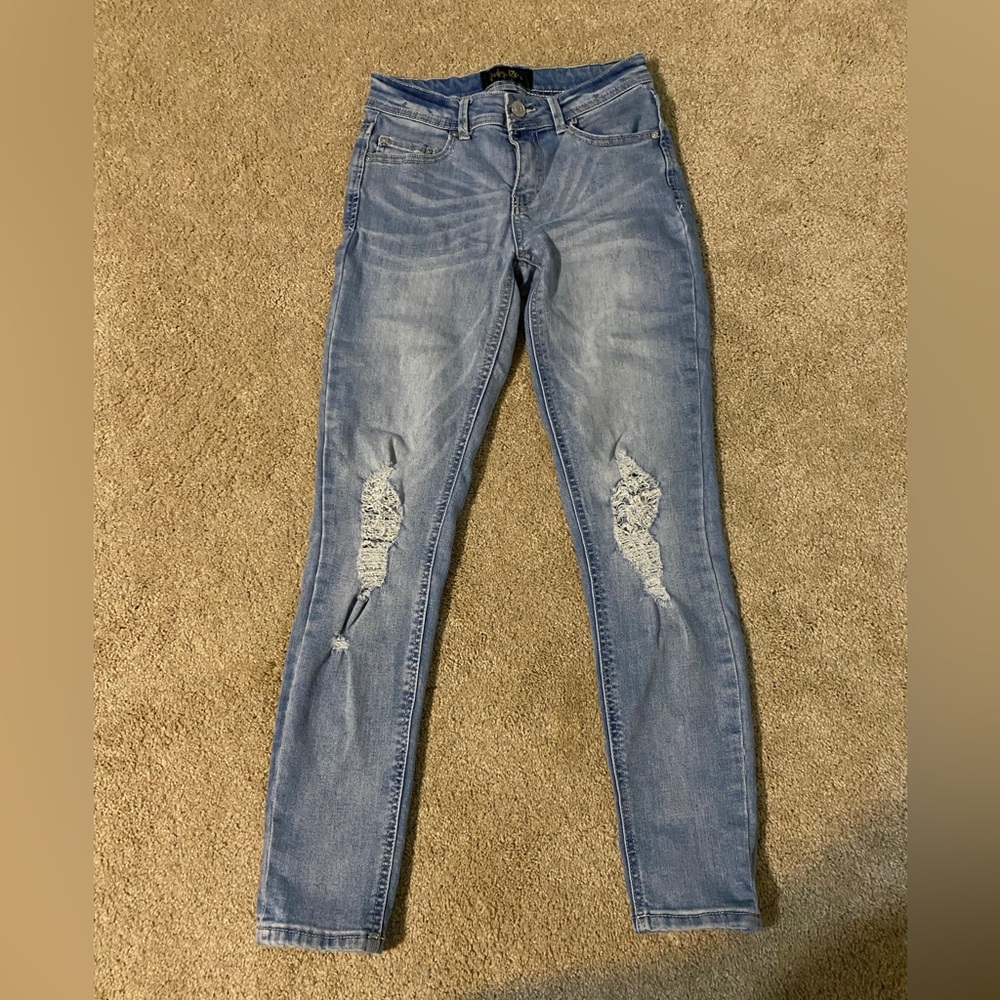 Light Blue Skinny Ripped Jeans